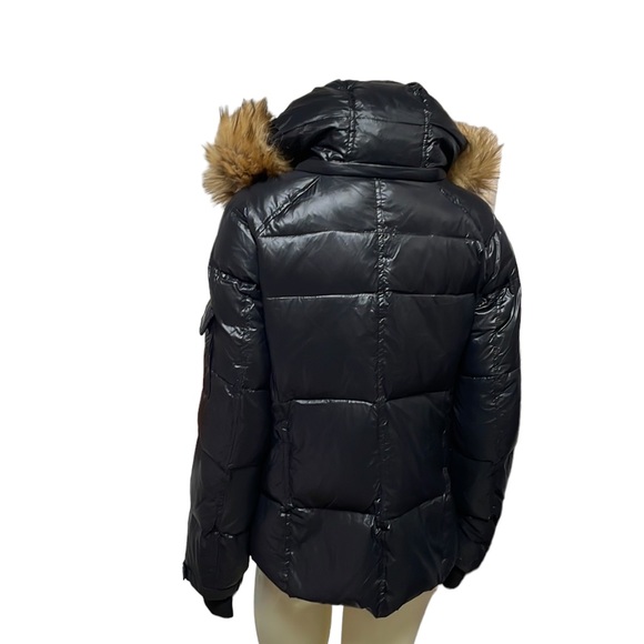 S13 New York - Faux-Fur Glossy Down Puffer Jacket Coat - Picture 4 of 5
